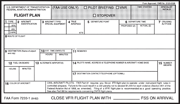 vfr flight plan